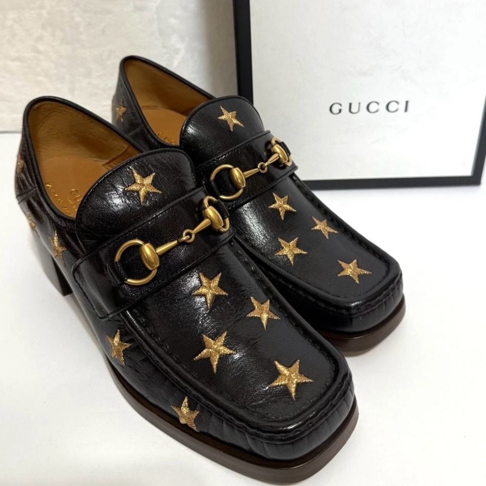 Gucci Horsebit Vegas Loafer Embroidered Stars Loafer Saks Exclusive 39.5 BNWT